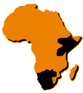 Élőhelye: Kelet- és Dél-Afrika.